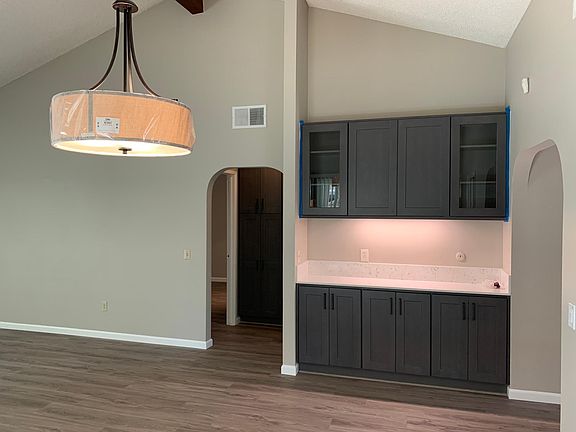 Built in sideboard with quartz counter top.