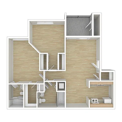 Floor plan 2x2B