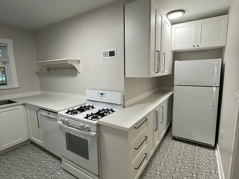 Kitchen has generous storage