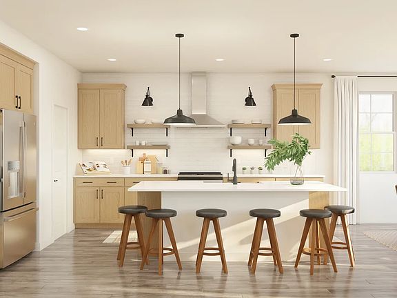 Kitchen with pendant lighting
