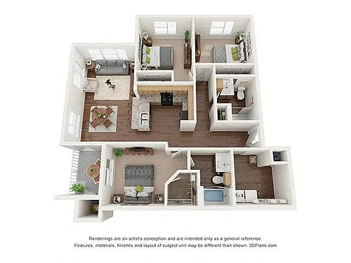 Floor plan Three Bedroom (C1)