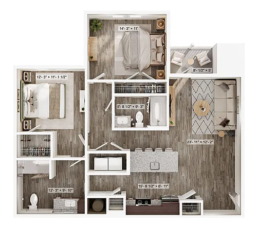 Floor plan 2x2 Tradition ACC