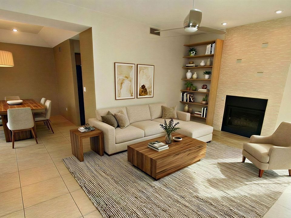 Living & dining room - staged