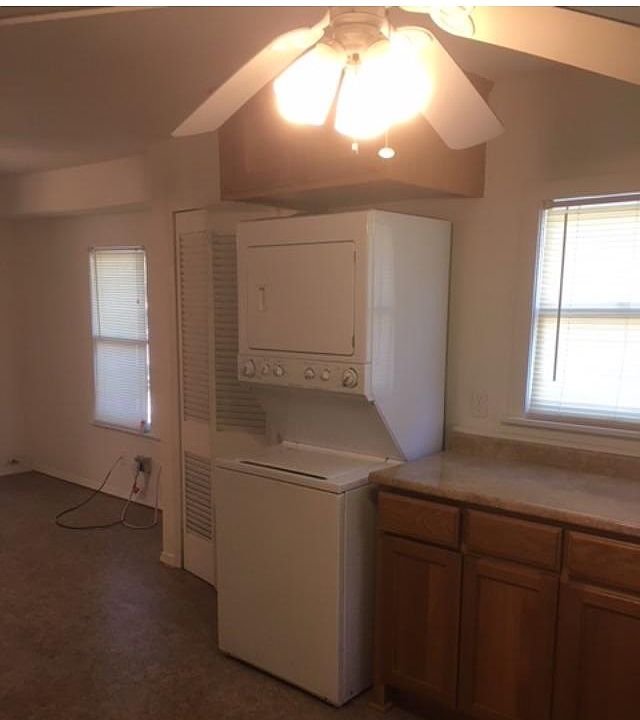Washer and dryer in unit.