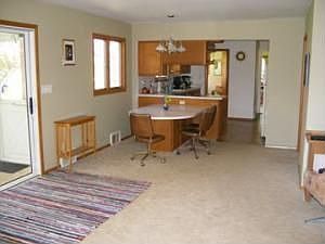 family room and kitchen