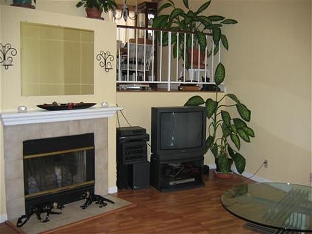 Living Room w/ Wood and Gas Burning Fireplace