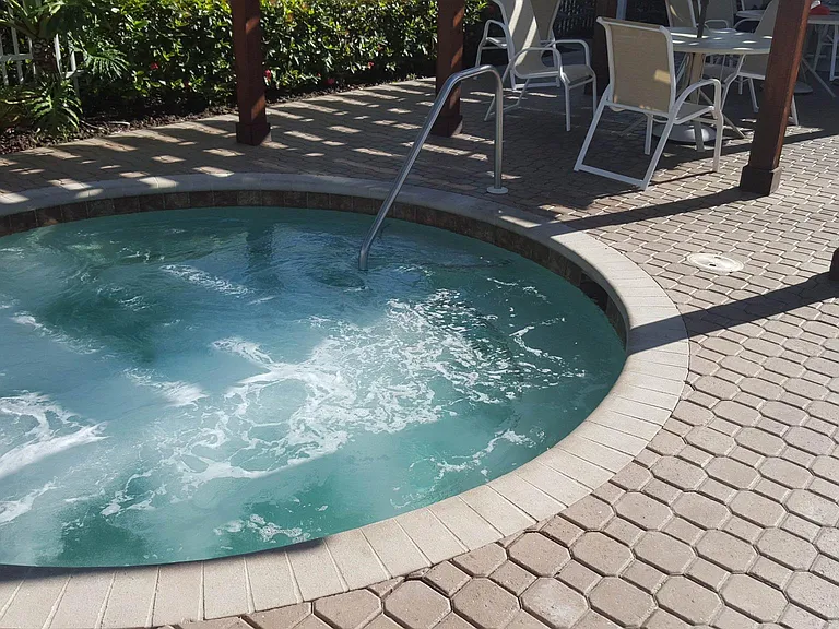 Relaxing hot tub