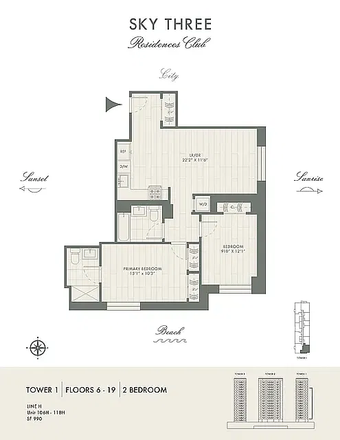 Floor plan Tower 1 H-Line