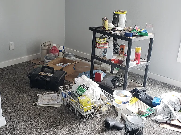 each bedroom has a closet
