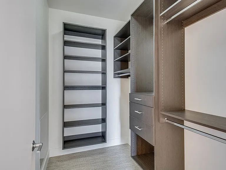 Modern closet shelving systems in select homes
