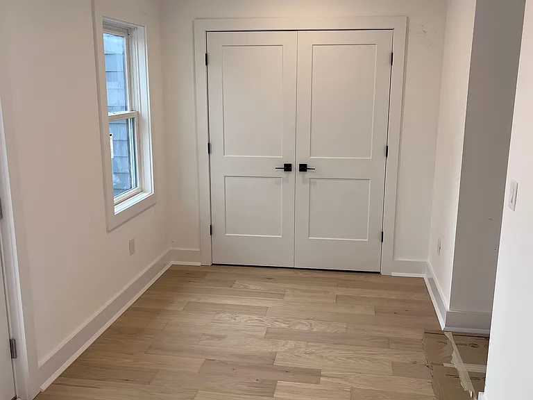 Apartments 1, 2, & 3 feature ~ 75 sq. ft. bedrooms (8.5x9ft) with plenty of natural light and access to a private patio (apt 1) or decks (apt. 2, 3, and 4). Each bedroom features large closets for storage. Apt 4 has a slightly larger bedroom of 125 sq. ft