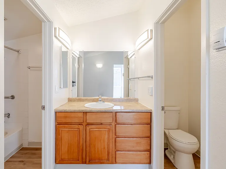 Bathroom with modern fixtures and plenty of light.