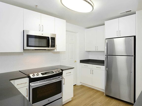 Kitchen with Stainless Steel Appliances and Quartz Countertops