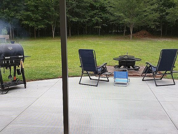 Back yard from inside porch