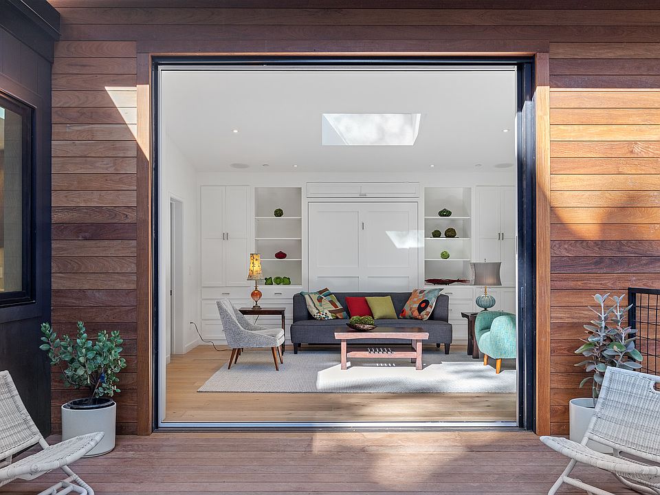 Living room opens to deck