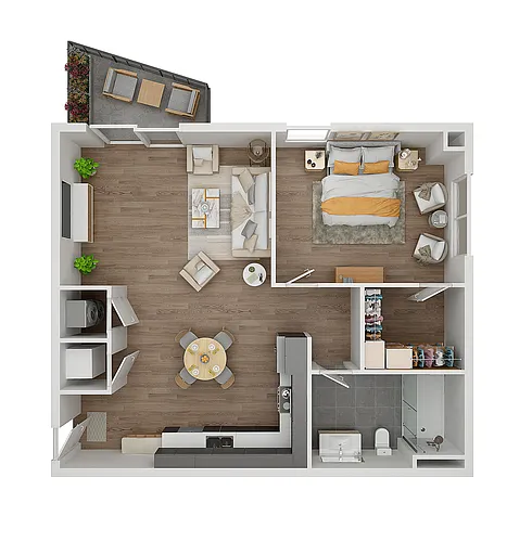 Floor plan 1 BDR 02