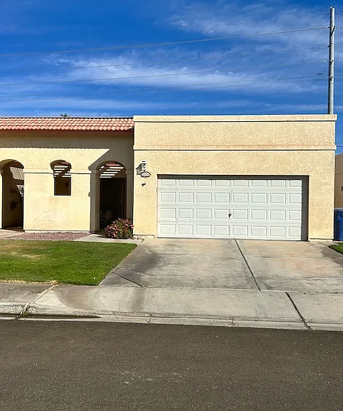 Front entrance and garage