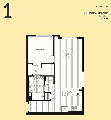 Floor plan 1X1 - 827