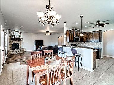Open concept with living room, dining room and kitchen!