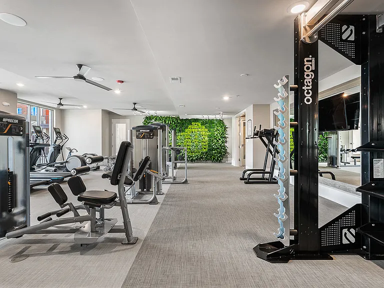Wellness Club with Living Wall, Cardio and Strength Training Equipment
