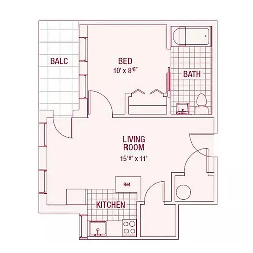 Floor plan 1BR