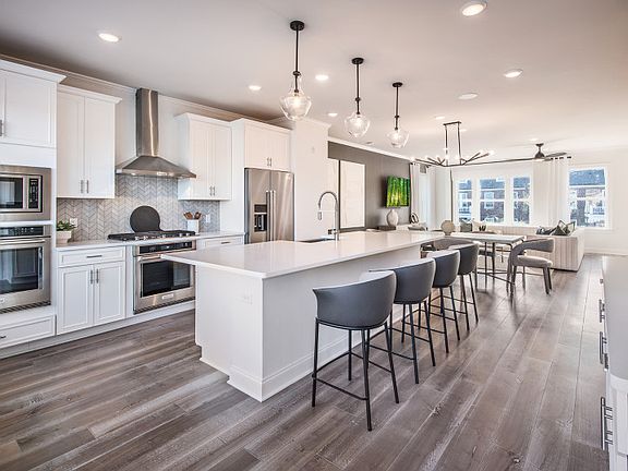 Gourmet kitchen with large center island