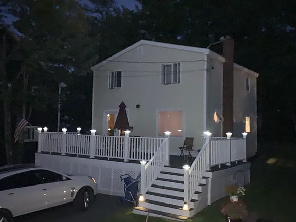 Front deck at sunset 