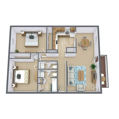 Floor plan Two Bedroom 215B