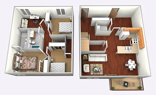 Floor plan 3 Bed, 2 1/2 Bath-Office