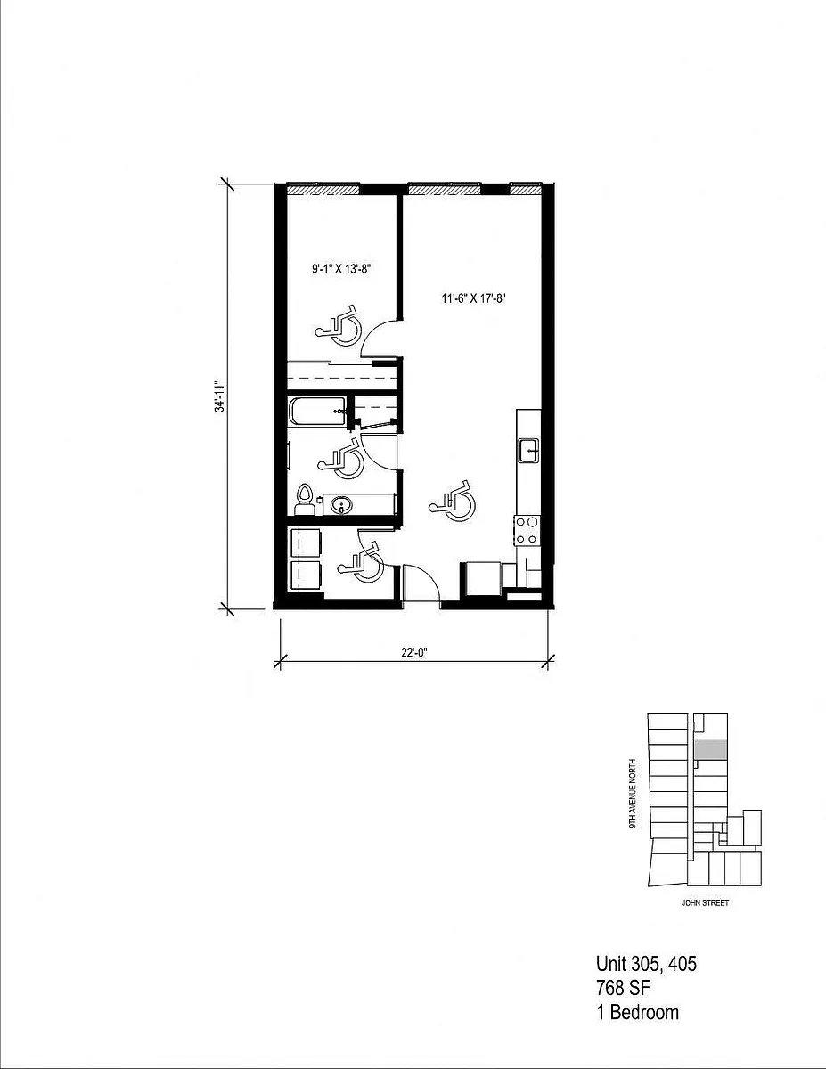 Floor plan 1 Bedroom