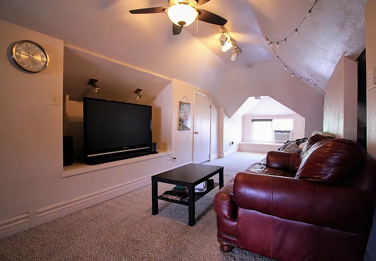 Upstairs living room with views of downtown.