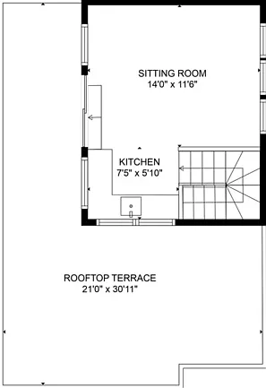 4th Level- There is no kitchen on the 4th floor of unit "A"