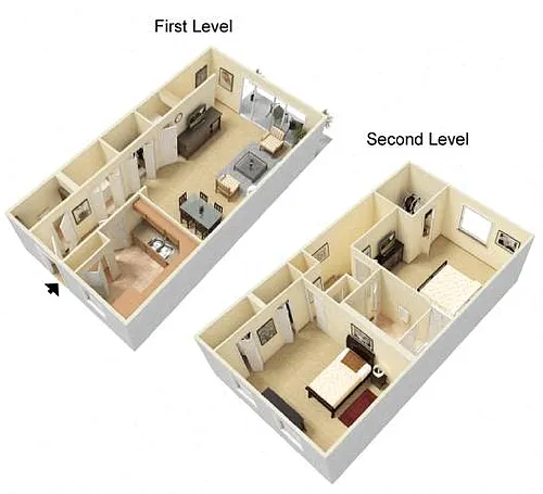 Floor plan 2 Bedrooms, 1.5 Bathrooms