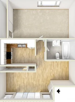 One bedroom floor plan One bedroom floor plan