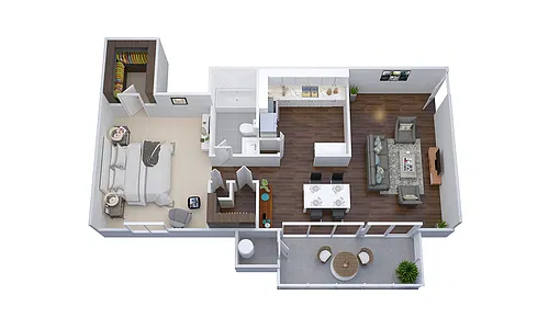 Floor plan 1Bed1Bath