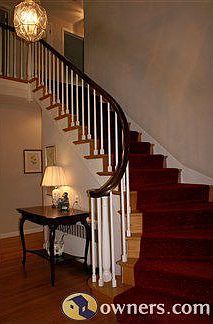 Foyer with spiral staircase