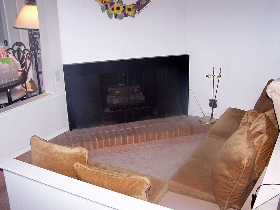 Sunken fire pit in the living room.