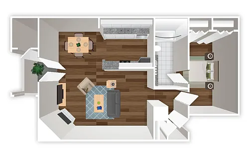 Floor plan 1 bed 1 Bath