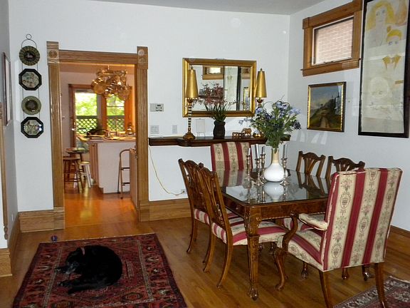 View into the kitchen from the dining room