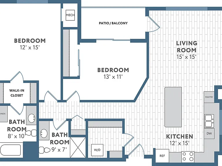 Floor Plan D3.1 | 22 Slate | Apartments in Madison, WI Floor Plan D3.1 | 22 Slate | Apartments in Madison, WI
