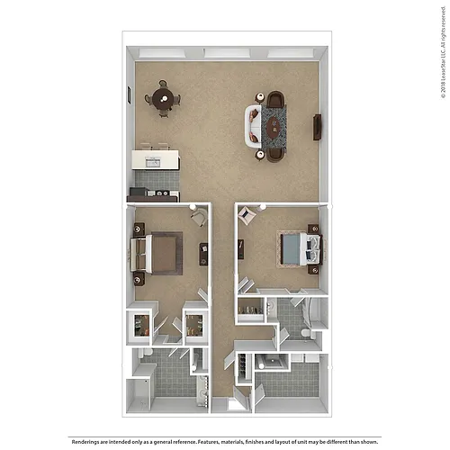 Floor plan Loft 27 Kerouac Two Bedroom
