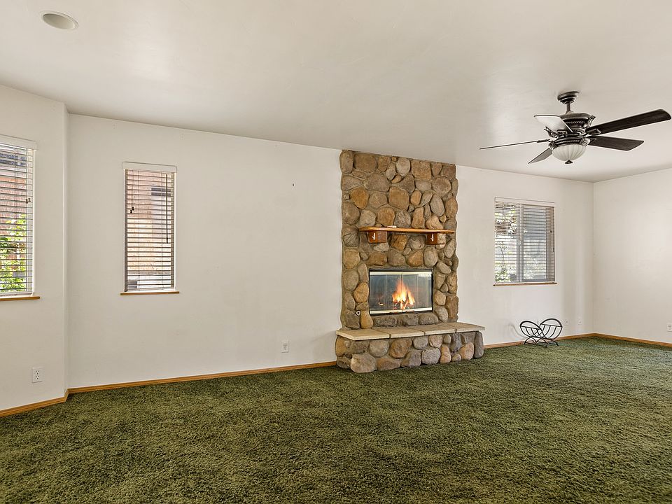Living room with fireplace.