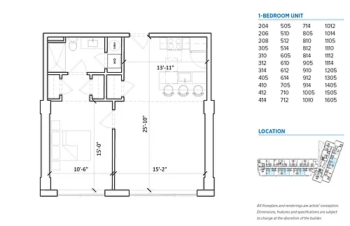 Floor plan One Bedroom