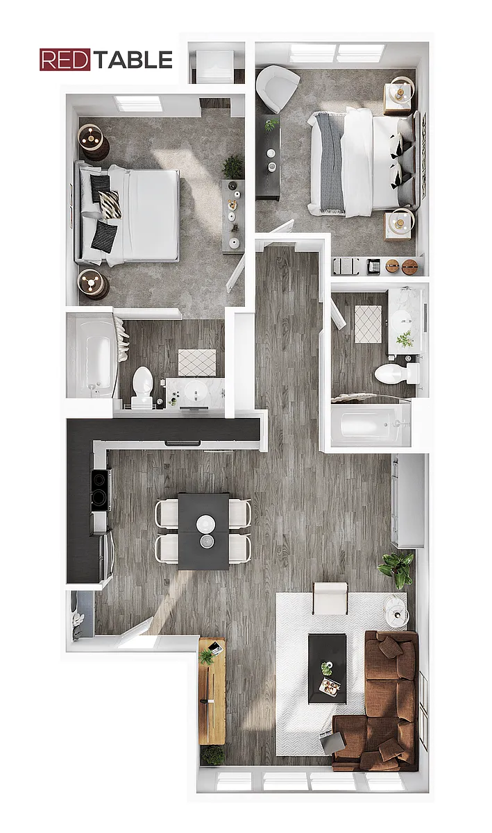 Floor plan 2BR/2BA - B4