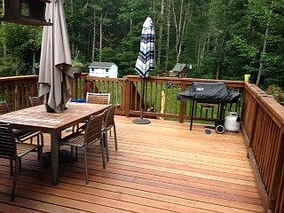 Deck overlooking yard