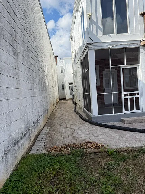 Side patio to apartment