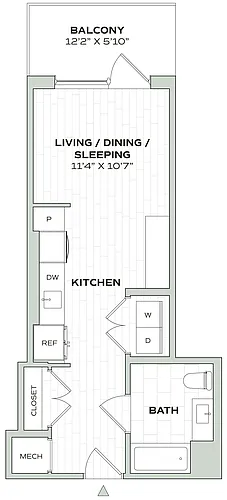 Floor plan Studio - Alula - E04