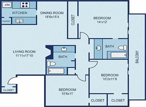 Floor plan C1 - 3BR