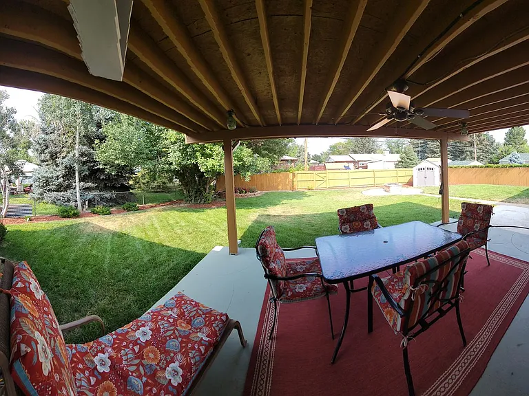 Covered patio with Fan and pre-wired for outside TV