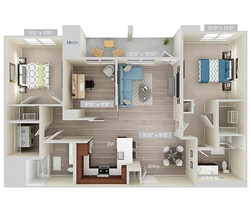 Floor plan B11D-1316-stone